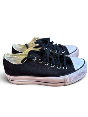 Converse Chuck Taylor All Star Low-Top Platform Sneaker BLACK 8 7